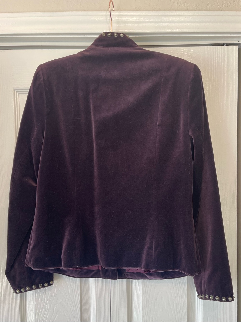 Vintage Double D Ranch Wear Plum Velvet Studded Western Jacket M - Picture 9 of 12